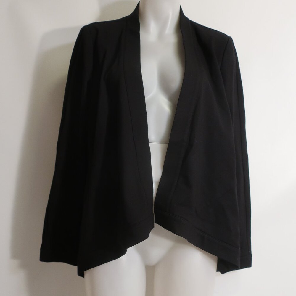 Womens Donna Karan Black  Black  label Open Asymmetrical Blazer Jacket L